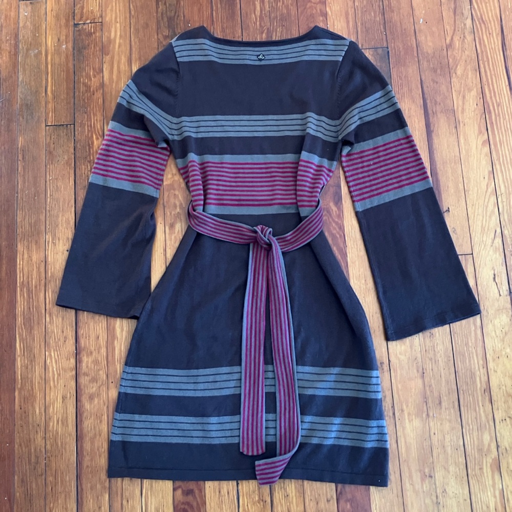 PrAna Sydney Sweater Dress Black Grey & Pink Size Small - Picture 3 of 9